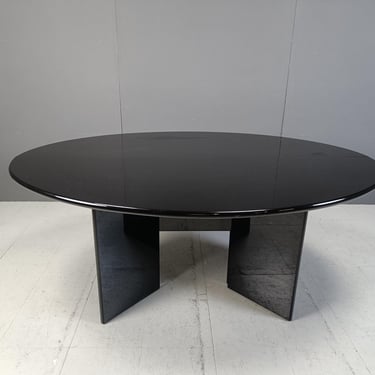 Antella Console or dining Table by Kazuhide Takahama for Gavina, 1975 - vintage black lacquer dining table - vintage oval dining table 