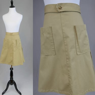 70s Khaki Wrap Skirt - 26