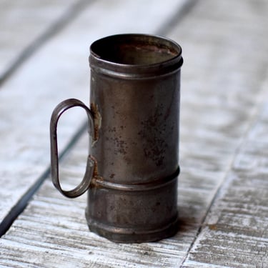 Antique Tin Drinks Measure Old Bartender Tool Collectable Tin Mug 