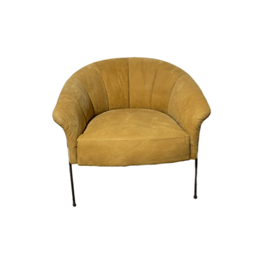 Moe's Home Collection Saffron Leather "Gordon" Barrel Back Arm Chair HOP104-2-30