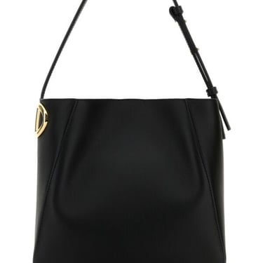 Valentino Garavani Women Black Leather Vlogo Bucket Bag