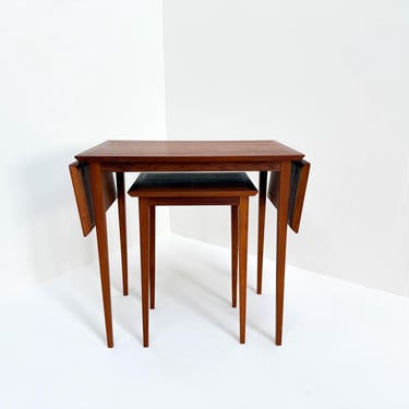 Vintage Scandinavian Nesting Table Set with Extendable Design (Set of 2), Denmark 1960s 