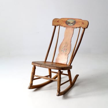antique hand-painted rocking chair 