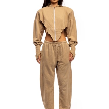 SAFETY PIN SWEATPANTS IN TAUPE TERRY