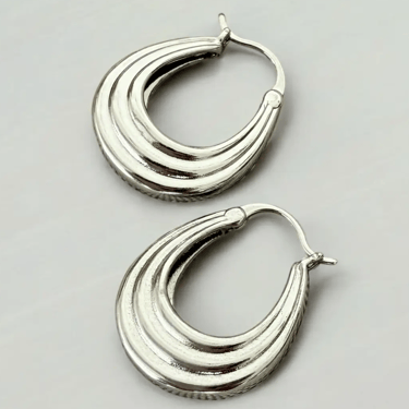 Claire hoop earrings, silver