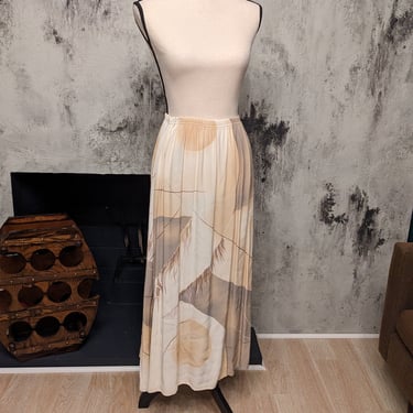 Neutral Tones Abstract Vintage Skirt 
