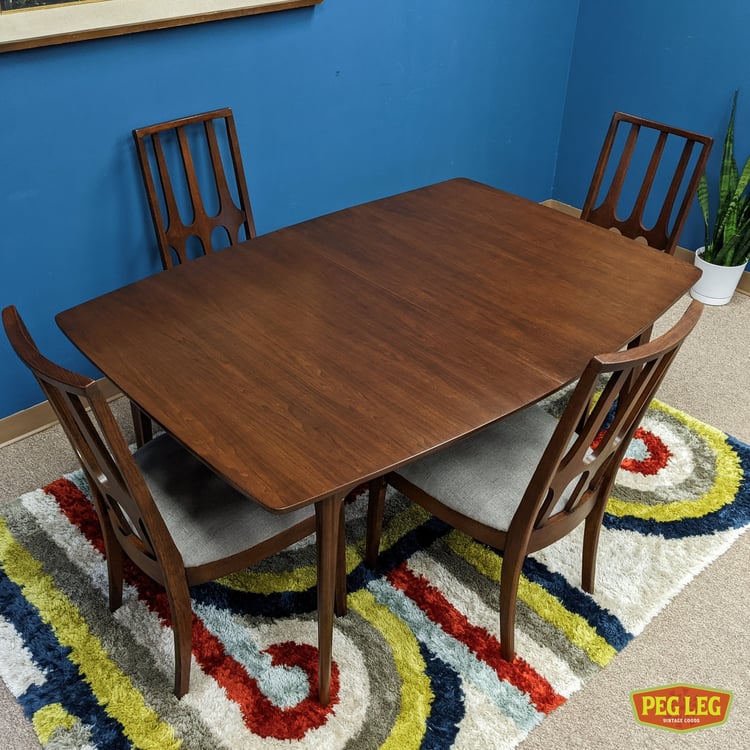 MidCentury Modern walnut dining table with dropin extension Peg Leg Vintage Beltsville, MD