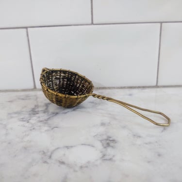 Vintage Gold Woven Wire Tea Strainer 