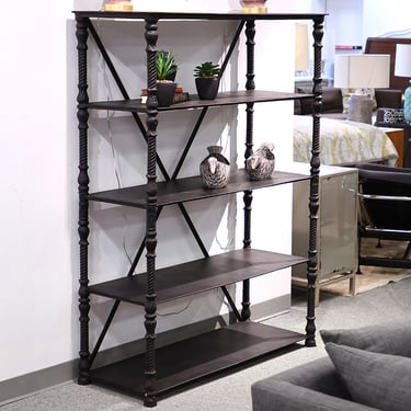 Arhaus Black Metal Distressed Bookcase