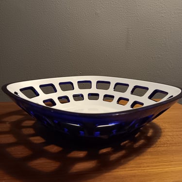 Guzzini Bowl in Cobalt Acrylic | Midcentury Modern Italian Designer 