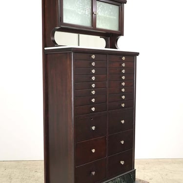 1920s Mahogany & Milk Glass Dental Cabinet