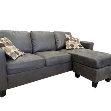 Dark Grey Sectional w/ Reversible Chaise