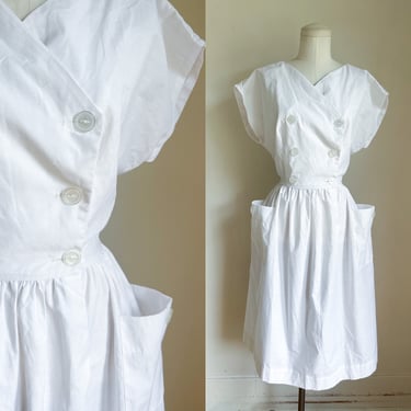 Vintage 1980s Waitress / Nurse Uniform Dress // S 