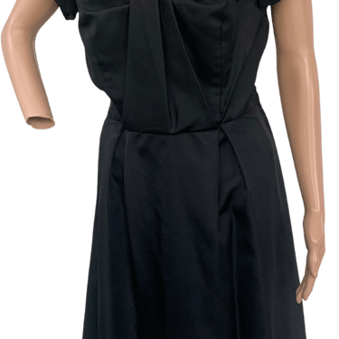 50s Black Party Dress Full Skirt Short Sleeve 38 Bust By Jean Lang