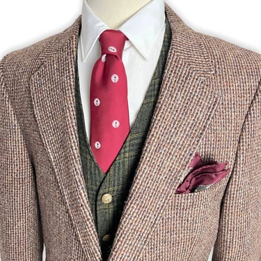 Vintage HARRIS TWEED Wool Blazer ~ 42 Long ~ Donegal ~ jacket / sport coat ~ Preppy / Ivy League / Trad ~ 