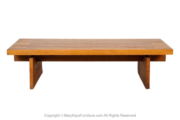 Mid-Century Lane Brutalist Coffee Table Bench 