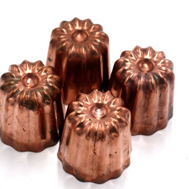 vintage individual copper molds set of four 