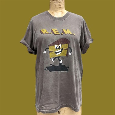 Vintage R.E.M Tour Tee Retro 1990s Cake + Nice Man + No Size + Concert T-shirt + Rock Band + S/S + Crew Neck + 100% Cotton + Unisex Apparel 