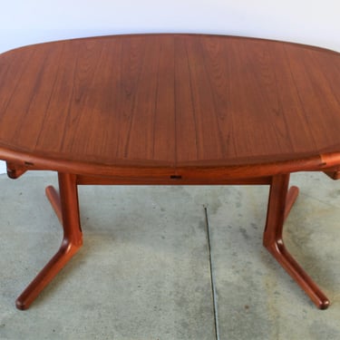 Mid Century Danish Modern Teak Dining Table with Butterfly Leaf 