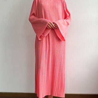 Coral Givenchy Accordion Pleated Dress (M)