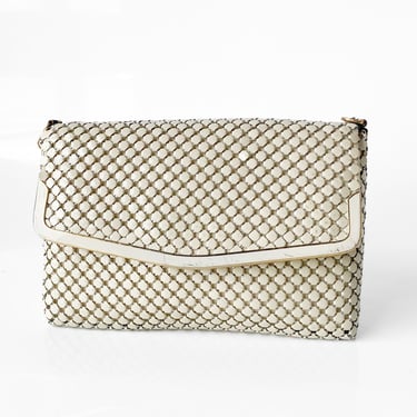 1950s Cream Slinky Chain mail Purse