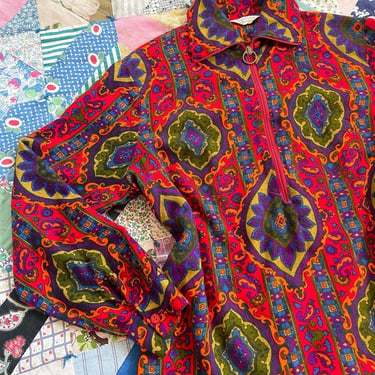 Special 60s/70s Limited Edition by Ship ‘n Shore zip up tunic, psychedelic 