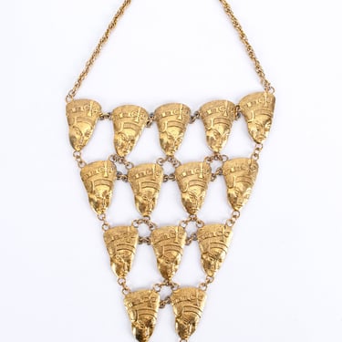 Egyptian Goddess Pyramid Bib Necklace
