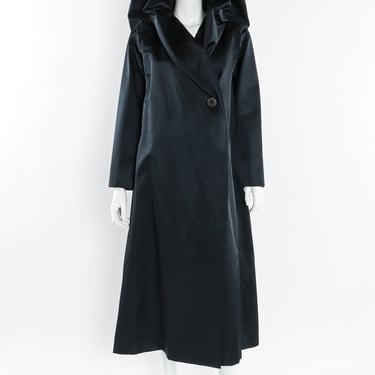 Hooded Satin Overcoat