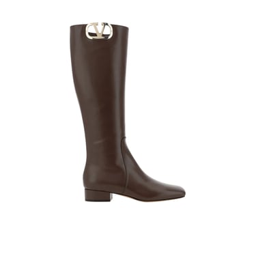 Valentino Garavani Leather Logo Boots Women