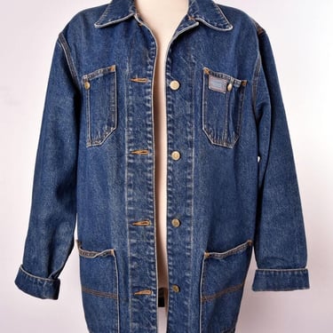 Ralph Lauren Blue Jean Chore Coat Jacket, Barn Coat, Denim, Jean Jacket, MEDIUM, Vintage, 1990's, Y2K, Women's 