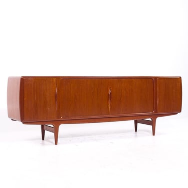 Johannes Andersen for Uldum Mid Century Danish Teak Tambour Door Credenza - mcm 