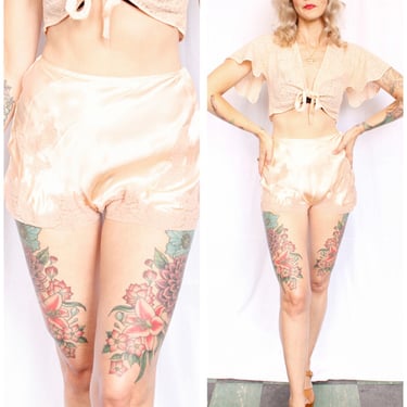 1930s Silk & Lace Tap Shorts - 26w 