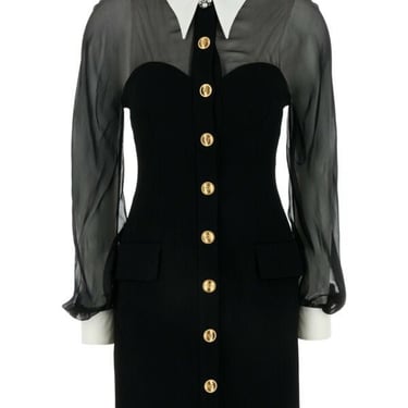 Versace Women Dress Responsible Double Wool Crepe Stretch