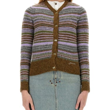 Ganni Women Striped Cardigan