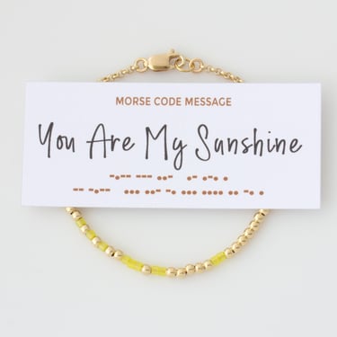 You Are My Sunshine Morse Code Bracelet, Gift for Daughter, Hidden Message Jewelry, Meaningful Bracelet, Inspirational Gift from Mom 