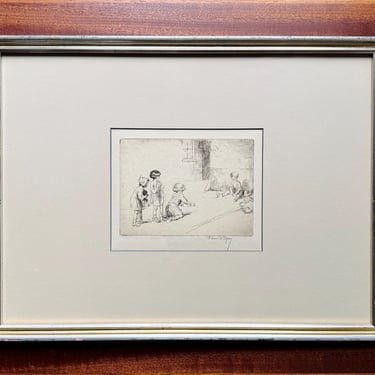 Eileen Soper Etching Marbles, Children Art Illustration Vincent Price Collection 