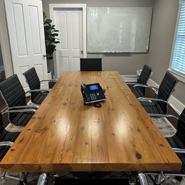 Custom Conference Table with optional power hub - Recycled Wood Table for Conference 
