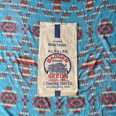 Vintage Montana Alfalfa Seed Sack Badger Teweles Mikwaukee 