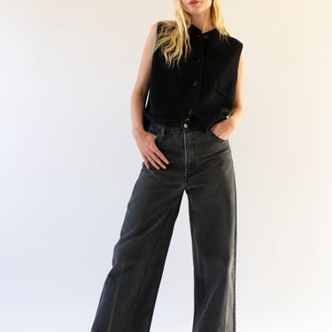 Vintage Reworked Culotte Jean in Black