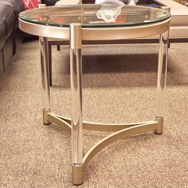 Contemporary Glass Top Side Table
