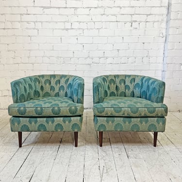 Petite Pair of Barrel Back Chairs