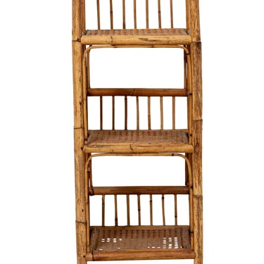 Palm Beach Regency Midcentury Bamboo Rattan Shelf