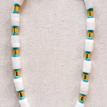 White Quartz Spring/Summer Beaded Necklace