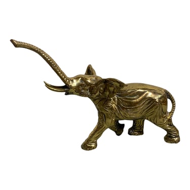 Vintage Brass Elephant with Tusks 