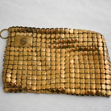 1940s Whiting and Davis Gold Metal Mesh Change Purse 