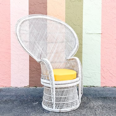 Painted Rattan Peacock Chair