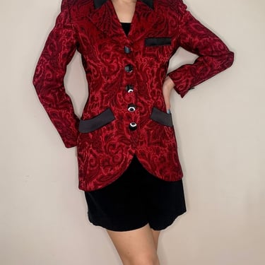 Vintage 80&#39;s Yves Saint Laurent Red & Black Blazer by VintageRosemond