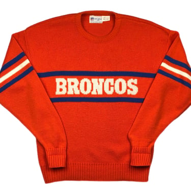 Vintage 80s/90s Cliff Engle Denver Broncos Football Made in USA Knit Sweater Size Medium/Large 