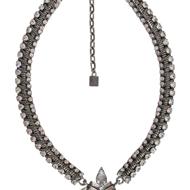 Dannijo - Gunmetal Silver Necklace w/ Jewel Detail