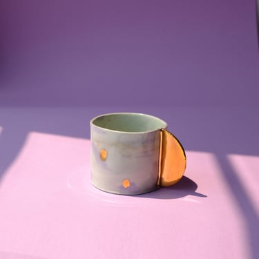 Double Espresso Cup with Gold Handle 